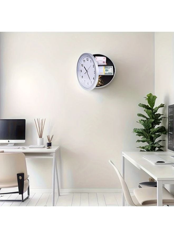 Golden Silent Wall Clock Safe Hidden Storage Compartment Black Modern Design - Image 4